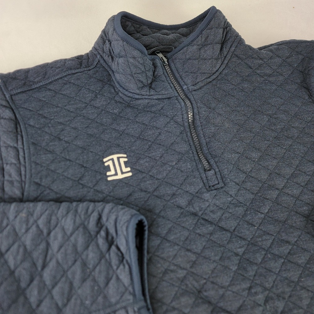 Marine Layer Corbet Quilted Half Zip Pullover Navy Blue Heather XL BDMTE IC